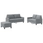 vidaXL 3-tlg. Sofagarnitur mit Kissen Hellgrau Stoff vidaXL 3-tlg. Sofagarnitur mit Kissen Hellgrau Stoff