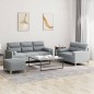 vidaXL 3-tlg. Sofagarnitur mit Kissen Hellgrau Stoff vidaXL 3-tlg. Sofagarnitur mit Kissen Hellgrau Stoff