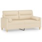 vidaXL 2-Sitzer-Sofa mit Zierkissen Creme 140 cm Stoff vidaXL 2-Sitzer-Sofa mit Zierkissen Creme 140 cm Stoff