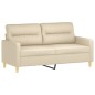 vidaXL 2-Sitzer-Sofa mit Zierkissen Creme 140 cm Stoff vidaXL 2-Sitzer-Sofa mit Zierkissen Creme 140 cm Stoff