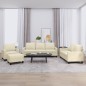 vidaXL 4-tlg. Sofagarnitur mit Kissen Creme Kunstleder vidaXL 4-tlg. Sofagarnitur mit Kissen Creme Kunstleder