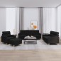 vidaXL 4-tlg. Sofagarnitur mit Kissen Schwarz Stoff vidaXL 4-tlg. Sofagarnitur mit Kissen Schwarz Stoff