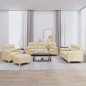 vidaXL 4-tlg. Sofagarnitur mit Kissen Creme Stoff vidaXL 4-tlg. Sofagarnitur mit Kissen Creme Stoff