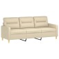 vidaXL 3-tlg. Sofagarnitur mit Kissen Creme Stoff vidaXL 3-tlg. Sofagarnitur mit Kissen Creme Stoff