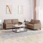 vidaXL 2-tlg. Sofagarnitur mit Kissen Cappuccino-Braun Kunstleder vidaXL 2-tlg. Sofagarnitur mit Kissen Cappuccino-Braun Kunstleder