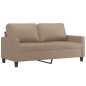 vidaXL 2-tlg. Sofagarnitur mit Kissen Cappuccino-Braun Kunstleder vidaXL 2-tlg. Sofagarnitur mit Kissen Cappuccino-Braun Kunstleder