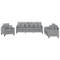 vidaXL 3-tlg. Sofagarnitur mit Kissen Hellgrau Stoff vidaXL 3-tlg. Sofagarnitur mit Kissen Hellgrau Stoff