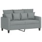 vidaXL 2-tlg. Sofagarnitur mit Kissen Hellgrau Stoff vidaXL 2-tlg. Sofagarnitur mit Kissen Hellgrau Stoff