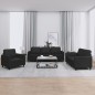 vidaXL 3-tlg. Sofagarnitur mit Kissen Schwarz Kunstleder vidaXL 3-tlg. Sofagarnitur mit Kissen Schwarz Kunstleder