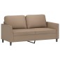 vidaXL 2-tlg. Sofagarnitur mit Kissen Cappuccino-Braun Kunstleder vidaXL 2-tlg. Sofagarnitur mit Kissen Cappuccino-Braun Kunstleder