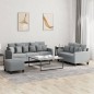 vidaXL 3-tlg. Sofagarnitur mit Kissen Hellgrau Stoff vidaXL 3-tlg. Sofagarnitur mit Kissen Hellgrau Stoff