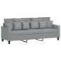 vidaXL 3-tlg. Sofagarnitur mit Kissen Hellgrau Stoff vidaXL 3-tlg. Sofagarnitur mit Kissen Hellgrau Stoff