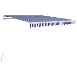 vidaXL Einziehbare Markise Handbetrieben 350 x 250 cm Blau und Weiß