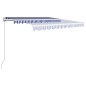 vidaXL Einziehbare Markise Handbetrieben 350 x 250 cm Blau und Weiß vidaXL Einziehbare Markise Handbetrieben 350 x 250 cm Blau und Weiß