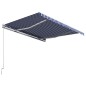 vidaXL Einziehbare Markise Handbetrieben 350 x 250 cm Blau und Weiß vidaXL Einziehbare Markise Handbetrieben 350 x 250 cm Blau und Weiß