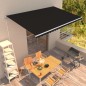 vidaXL Einziehbare Markise Handbetrieben 500 x 300 cm Anthrazit vidaXL Einziehbare Markise Handbetrieben 500 x 300 cm Anthrazit
