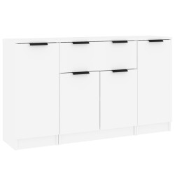 vidaXL Sideboards 3 Stk. Weiß Holzwerkstoff