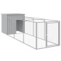 vidaXL Hundehütte mit Auslauf Hellgrau 110x405x110 cm Verzinkter Stahl vidaXL Hundehütte mit Auslauf Hellgrau 110x405x110 cm Verzinkter Stahl