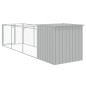 vidaXL Hundehütte mit Auslauf Hellgrau 110x405x110 cm Verzinkter Stahl vidaXL Hundehütte mit Auslauf Hellgrau 110x405x110 cm Verzinkter Stahl