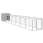 vidaXL Hundehütte mit Auslauf Hellgrau 110x813x110 cm Verzinkter Stahl vidaXL Hundehütte mit Auslauf Hellgrau 110x813x110 cm Verzinkter Stahl