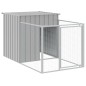 vidaXL Hundehütte mit Auslauf Hellgrau 110x813x110 cm Verzinkter Stahl vidaXL Hundehütte mit Auslauf Hellgrau 110x813x110 cm Verzinkter Stahl