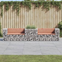 vidaXL Gartenbank mit Gabione Massivholz Douglasie
