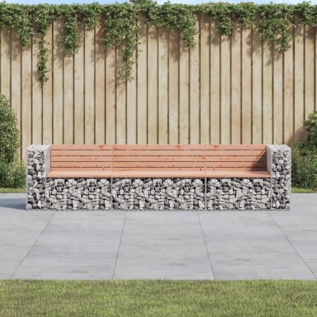 vidaXL Gartenbank aus Gabionen 287x71x65,5 cm Massivholz Douglasie