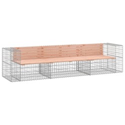 vidaXL Gartenbank aus Gabionen 287x71x65,5 cm Massivholz Douglasie