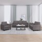 vidaXL 3-tlg. Sofagarnitur mit Kissen Grau Kunstleder vidaXL 3-tlg. Sofagarnitur mit Kissen Grau Kunstleder