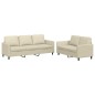 vidaXL 2-tlg. Sofagarnitur mit Kissen Creme Kunstleder vidaXL 2-tlg. Sofagarnitur mit Kissen Creme Kunstleder
