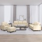 vidaXL 4-tlg. Sofagarnitur mit Kissen Creme Stoff vidaXL 4-tlg. Sofagarnitur mit Kissen Creme Stoff