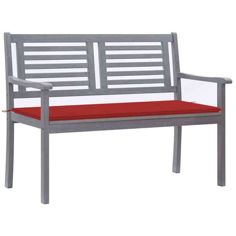 vidaXL 2-Sitzer-Gartenbank mit Auflage 120 cm Grau Eukalyptusholz vidaXL 2-Sitzer-Gartenbank mit Auflage 120 cm Grau Eukalyptusholz
