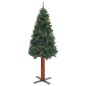 vidaXL Weihnachtsbaum Schlank mit Beleuchtung & Kugeln Grün 210 cm PVC vidaXL Weihnachtsbaum Schlank mit Beleuchtung & Kugeln Grün 210 cm PVC