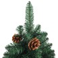vidaXL Weihnachtsbaum Schlank mit Beleuchtung & Kugeln Grün 210 cm PVC vidaXL Weihnachtsbaum Schlank mit Beleuchtung & Kugeln Grün 210 cm PVC