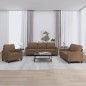 vidaXL 3-tlg. Sofagarnitur mit Kissen Braun Stoff vidaXL 3-tlg. Sofagarnitur mit Kissen Braun Stoff