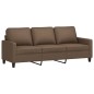 vidaXL 3-tlg. Sofagarnitur mit Kissen Braun Stoff vidaXL 3-tlg. Sofagarnitur mit Kissen Braun Stoff