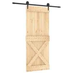 vidaXL Schiebetür mit Beschlag 85x210 cm Massivholz Kiefer