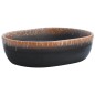 vidaXL Aufsatzwaschbecken Schwarz und Orange Oval 47x33x13 cm Keramik vidaXL Aufsatzwaschbecken Schwarz und Orange Oval 47x33x13 cm Keramik