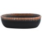 vidaXL Aufsatzwaschbecken Schwarz und Orange Oval 47x33x13 cm Keramik vidaXL Aufsatzwaschbecken Schwarz und Orange Oval 47x33x13 cm Keramik