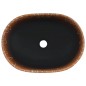 vidaXL Aufsatzwaschbecken Schwarz und Orange Oval 47x33x13 cm Keramik vidaXL Aufsatzwaschbecken Schwarz und Orange Oval 47x33x13 cm Keramik