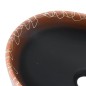 vidaXL Aufsatzwaschbecken Schwarz und Orange Oval 47x33x13 cm Keramik vidaXL Aufsatzwaschbecken Schwarz und Orange Oval 47x33x13 cm Keramik