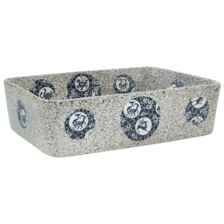 vidaXL Aufsatzwaschbecken Mehrfarbig Rechteckig 46x35,5x13cm Keramik