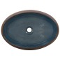 vidaXL Aufsatzwaschbecken Braun und Blau Oval 59x40x15 cm Keramik vidaXL Aufsatzwaschbecken Braun und Blau Oval 59x40x15 cm Keramik