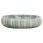 vidaXL Aufsatzwaschbecken Grün Oval 59x40x15 cm Keramik vidaXL Aufsatzwaschbecken Grün Oval 59x40x15 cm Keramik