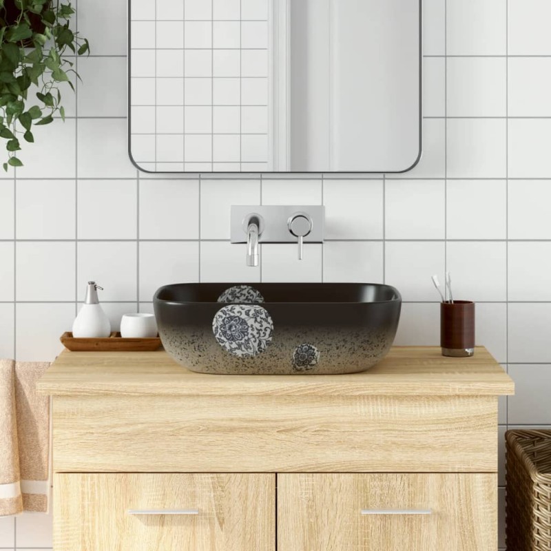 vidaXL Aufsatzwaschbecken Mehrfarbig Rechteckig 48x37,5x13,5cm Keramik vidaXL Aufsatzwaschbecken Mehrfarbig Rechteckig 48x37,5x13,5cm Keramik