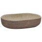 vidaXL Aufsatzwaschbecken Sandfarben Braun Oval 59x40x14 cm Keramik vidaXL Aufsatzwaschbecken Sandfarben Braun Oval 59x40x14 cm Keramik