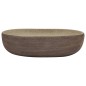 vidaXL Aufsatzwaschbecken Sandfarben Braun Oval 59x40x14 cm Keramik vidaXL Aufsatzwaschbecken Sandfarben Braun Oval 59x40x14 cm Keramik