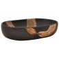 vidaXL Aufsatzwaschbecken Schwarz Oval 59x40x14 cm Keramik vidaXL Aufsatzwaschbecken Schwarz Oval 59x40x14 cm Keramik