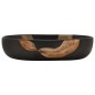 vidaXL Aufsatzwaschbecken Schwarz Oval 59x40x14 cm Keramik vidaXL Aufsatzwaschbecken Schwarz Oval 59x40x14 cm Keramik