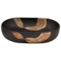vidaXL Aufsatzwaschbecken Schwarz Oval 59x40x14 cm Keramik vidaXL Aufsatzwaschbecken Schwarz Oval 59x40x14 cm Keramik